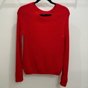 Express Red Sweater Knit Crew Neck Winter Fall